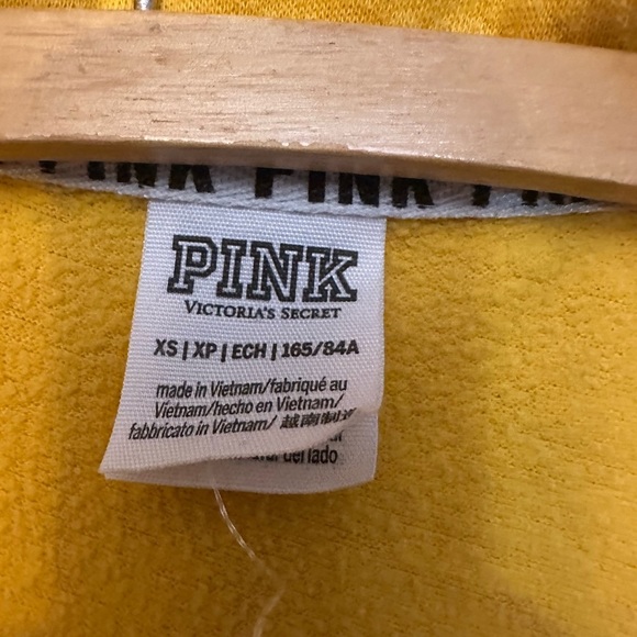 PINK Victoria's Secret Yellow 3/4 Zip Up Sweater - Picture 3 of 7